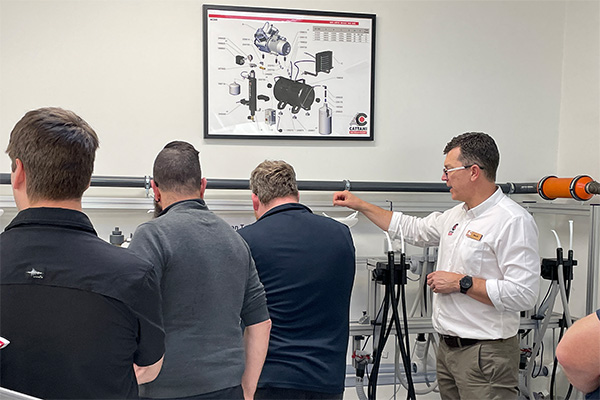 Mark Humphries discussing the suction rig